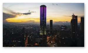 cuadro bogotá al atardecer en lienzo