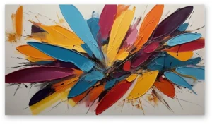 Cuadro Explosión Cromática Abstracta en Lienzo