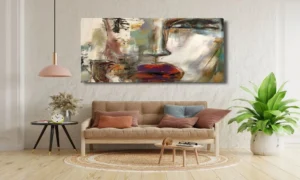 Cuadro rostro abstracto moderno en lienzo, decoración artística contemporánea para sala, comedor o habitación. CompraCuadrosEnLinea.